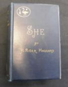 SIR HENRY RIDER-HAGGARD: SHE, A HISTORY OF ADVENTURE, London, Longmans, Green, 1887, 1st edition,