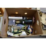 BOX CONTAINING BENSON & HEDGES SUPER CHAMPIONSHIPS MEDALS AND OTHER ITEMS, HIP FLASKS ETC