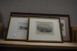 TWO STUDIES, BROADSTAIRS AND RAMSGATE, COLOURED ENGRAVINGS, PLUS A FURTHER STUDY OF GARDEN BIRDS,
