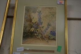 George Fitt and Daphne Mezereon, Yellow jasmine and viola, watercolour, inscribed beneath, 21 x