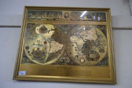 AFTER BLAEU, MAP OF THE WORLD, F/G