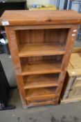 MODERN PINE BOOKCASE CABINET WITH BASE DRAWER, 55CM WIDE