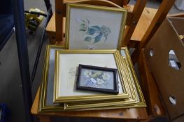 MIXED LOT VARIOUS FRAMED FLORAL PRINTS AND OTHERS