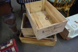 MIXED LOT OF PINE WINE BOXES