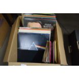 BOX OF RECORDS AND SINGLES TO INCLUE PINK FLOYD AND THE BEATLES