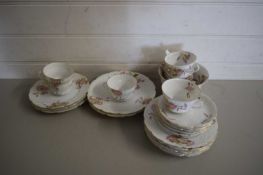 QUANTITY OF CONTINENTAL PORCELAIN FLORAL DECORATED TABLE WARES