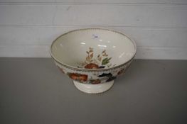 LARGE WEDGWOOD FLORAL DECORATED PUNCH BOWL