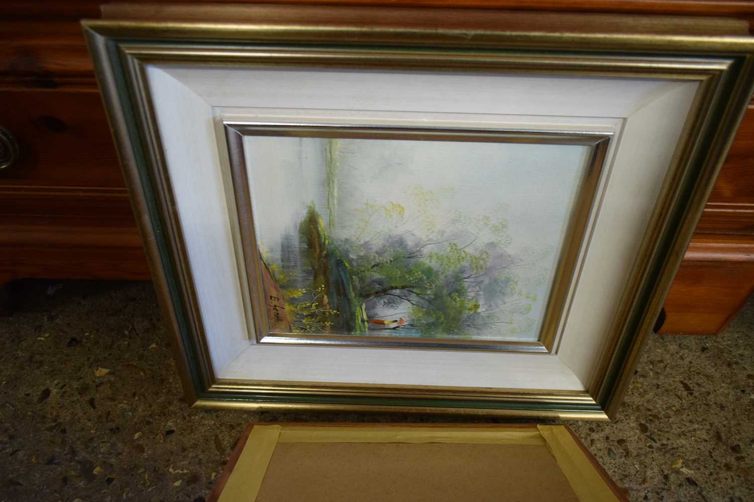 MIXED LOT COMPRISING GEMETTI STUDY OF FIGURE BY A RIVER PLUS FURTHER MODERN OIL AND A FRAMED - Image 3 of 3