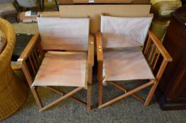 PAIR OF FOLDING DIRECTORS STYLE CHAIRS