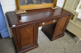 19TH CENTURY MAHOGANY TWIN PEDESTAL SIDEBOARD WITH MASK HANDLES, 150CM WIDE