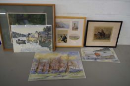 MIXED LOT OF WATERCOLOURS BOTH FRAMED AND LOOSE