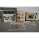 MIXED LOT OF WATERCOLOURS BOTH FRAMED AND LOOSE