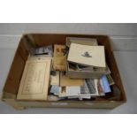 BOX OF VARIOUS ASSORTED POSTCARDS, PHOTOGRAPHS AND OTHER EPHEMERA