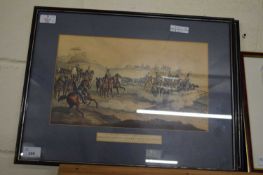 Pair of coloured Engravings, Royal Horse Artillery, Action in review order,