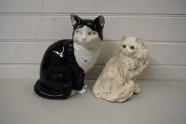 WINSTANLEY POTTERY CAT AND ONE OTHER