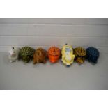 COLLECTION OF VARIOUS NOVELTY MONEY BANKS FORMED AS HEDGEHOGS, TORTOISE, RABBIT AND PIG