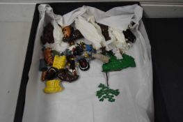 COLLECTION OF PAINTED DIE-CAST FARM ANIMALS, FIGURES AND ACCESSORIES