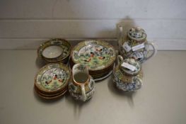 QUANTITY OF MODERN CHINESE CHICKEN DECORATED TEA WARES