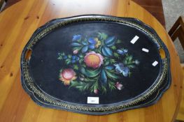 20TH CENTURY RUSSIAN TOLEWARE TYPE PAINTED SERVING TRAY