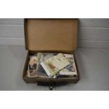 SMALL CASE CONTAINING POSTCARDS AND VINTAGE PHOTOGRAPHS