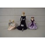 MIXED LOT COMPRISING ROYAL DOULTON DIANA PRINCESS OF WALES MODEL PLUS TWO FURTHER ROYAL WORCESTER