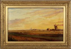 Philip Westcott (1815-1878), An expansive landscape from the banks of the Ouse with windmill and