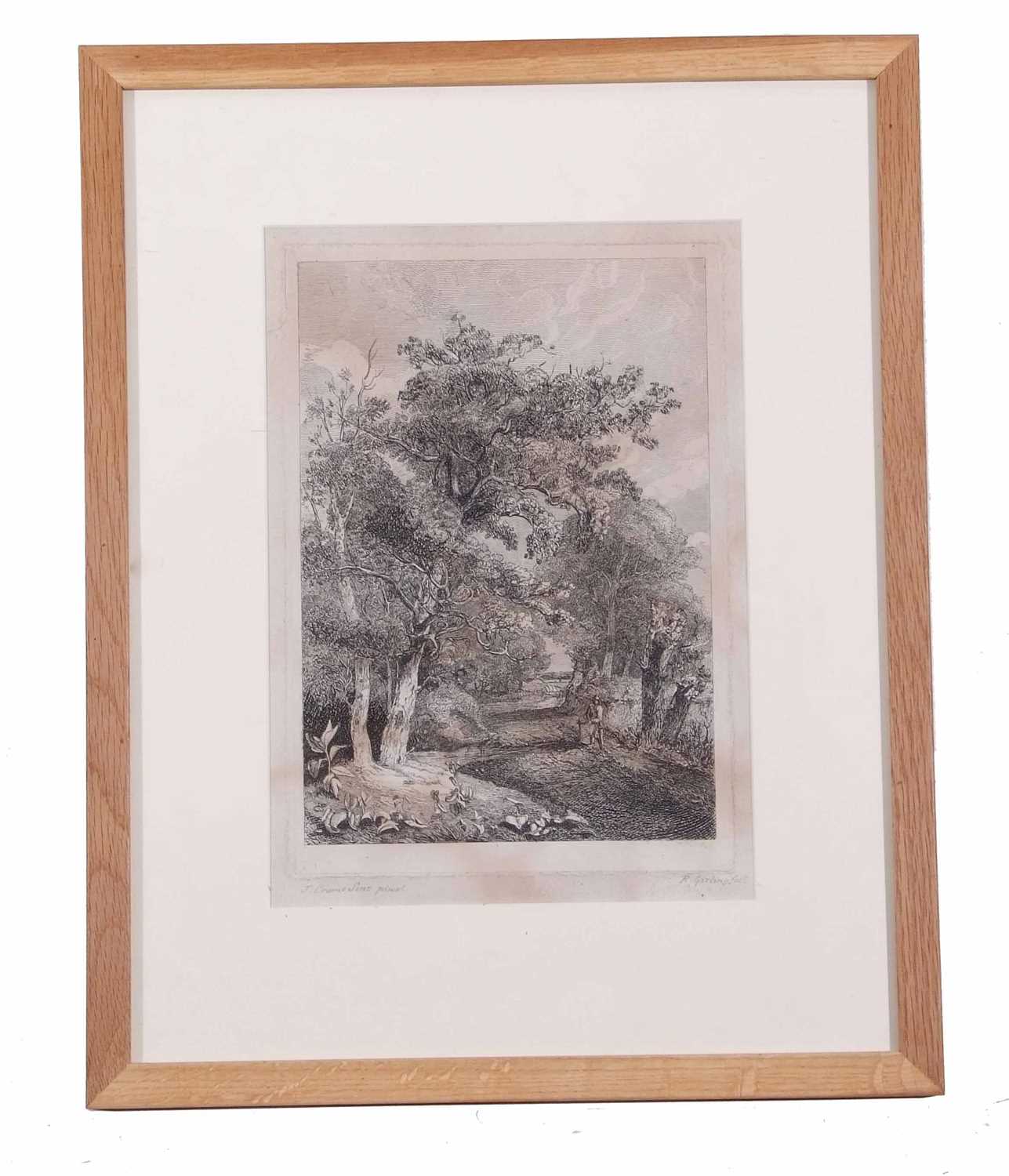 John Crome (British, 1768-1821), A woodland scene with a figure along a path, etching on paper, - Image 2 of 2