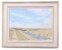 Desmond Cossey (British, b.1940), Cattle at Blakeney, North Norfolk, oil on canvas, 16x12ins,