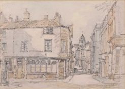 Arthur E Davies, RBA, RCA (1893-1988), Lobster Lane off St John Maddermarket, Norwich, 1946, pencil,