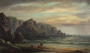 Alfred Stannard (1806-1889), Lizard Head, Cornwall. Oil on canvas. 12x19ins.Qty: 1