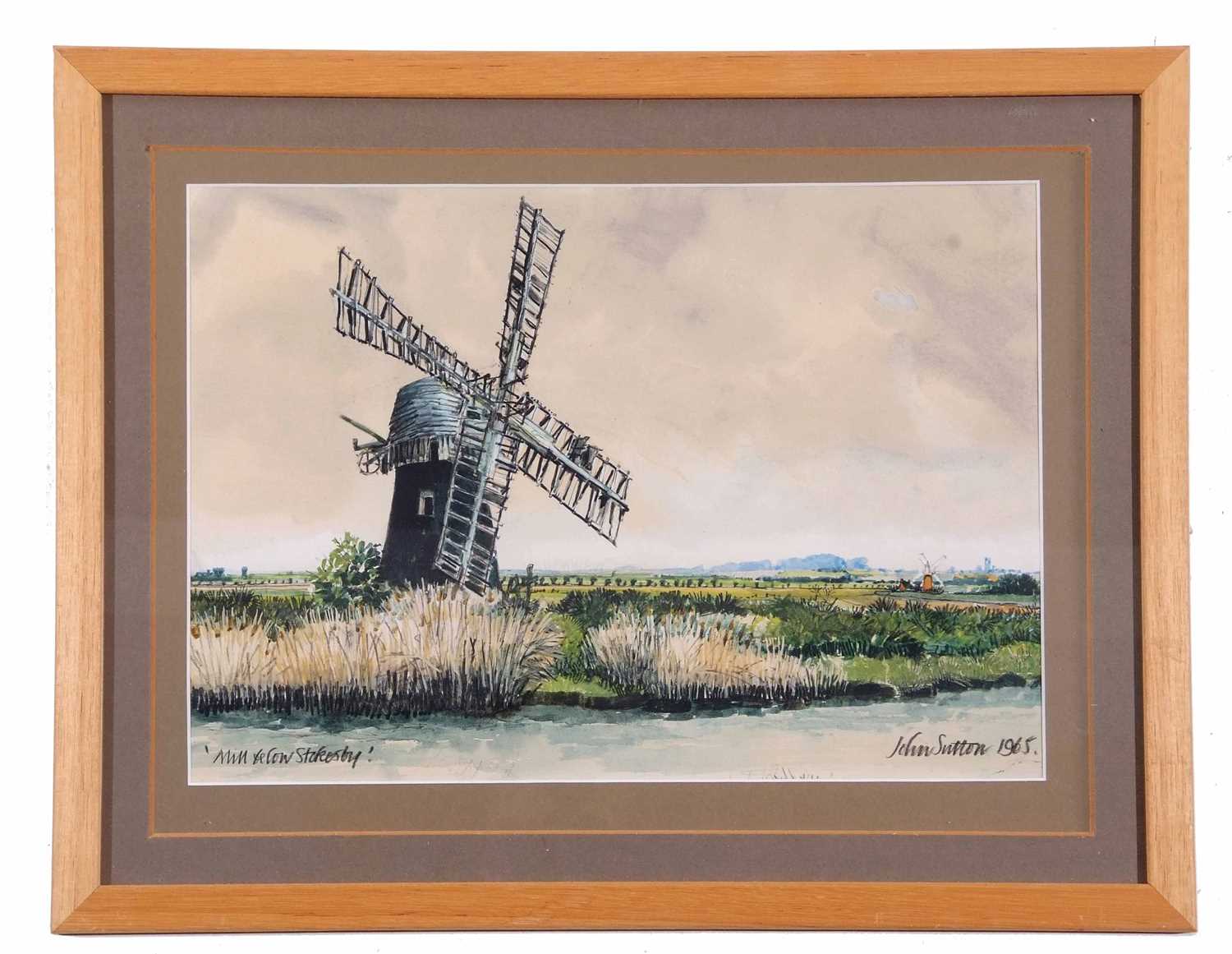 John Sutton (British, b.1935), Stokesby Mill, Norfolk, watercolour, signed. 9.5x14insQty: 1 - Image 2 of 2