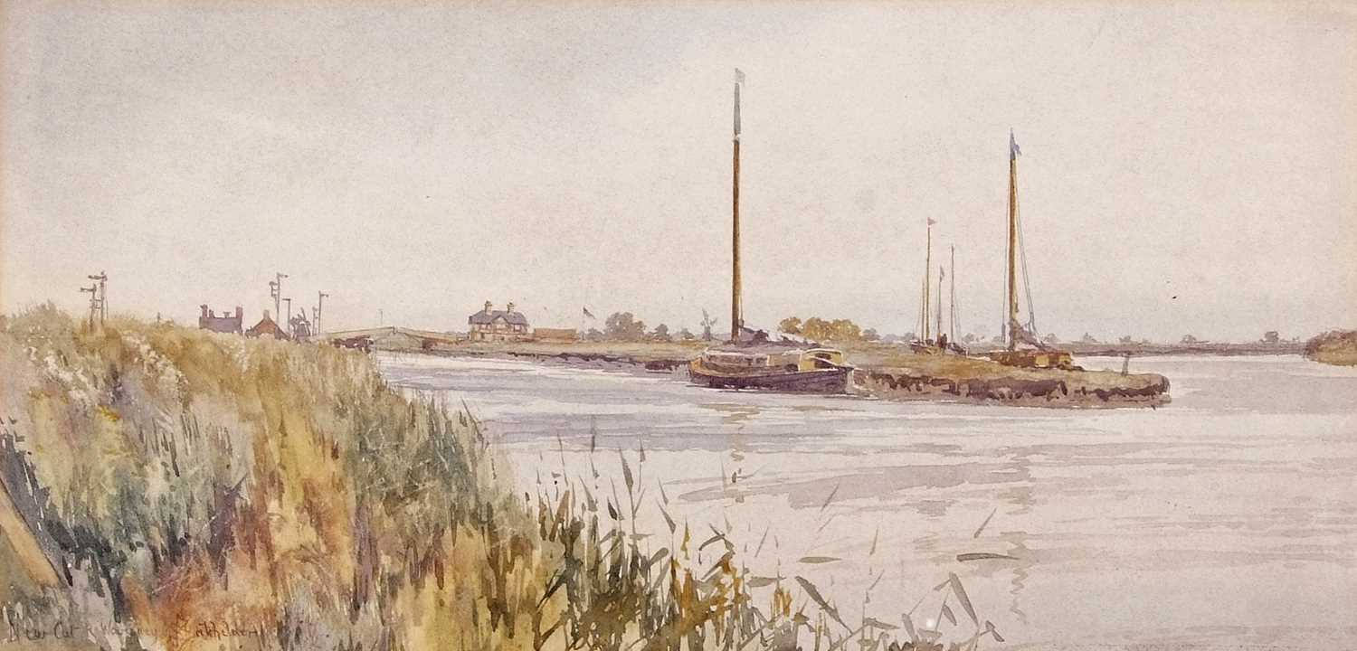 Stephen John Batchelder (British 1849-1932), A Pair of Broadland Views, one of railway interest - Image 2 of 5