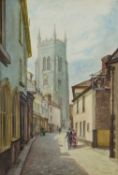 British School, 19th Century, A View of Cromer High Street. Watercolour. 13.5x9ins.