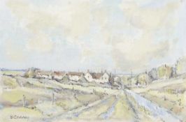 Desmond Cossey (British, b.1940), Burnham Norton, oil on board, signed. 7x11.5ins.