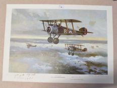 Limited edition aviation print 'Camel Flight' by Kenneth McDonough, 74/850, signed in pencil by