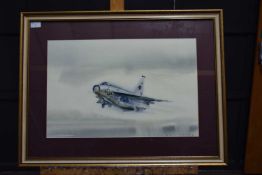Eric Day print of English Electric Lightning fighter signed by artist35cm high 54cm wide