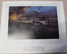 Robert Taylor print of The Dambusters, published by The Military Gallery, Bath, 1980, the mount with