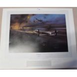 Robert Taylor print of The Dambusters, published by The Military Gallery, Bath, 1980, the mount with