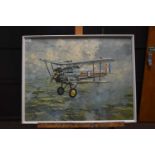 Gerald Coulson print of a 'Bristol Bulldog' fighter in white wooden frame.55cm high 70cm wide