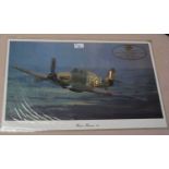 Group of laminated prints in original wrapping of a Hawker Hurricane, Spitfire Mk IA, Westland