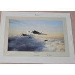 Group of aviation prints by Robert Taylor including 'Flight of Eagles', signed to mount by Adolf