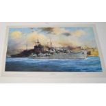 Robert Taylor coloured print of 'HMS Kelly' Limited edition number 304/2000. Artist signed at mount,