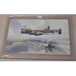 Watercolour of a Lancaster Bomber, signed lower right Eric Day, 1983, in original mount but