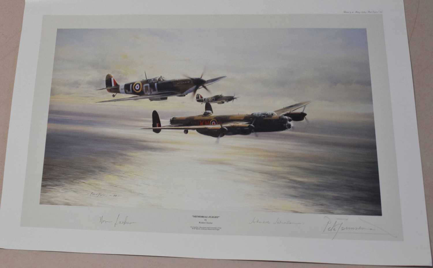 Group of aviation prints by Robert Taylor including 'Flight of Eagles', signed to mount by Adolf - Image 4 of 4