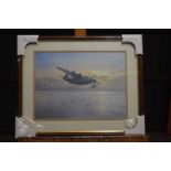 Gerald Coulson print of Sunderland Flying Boat.30cm high 40cm wide