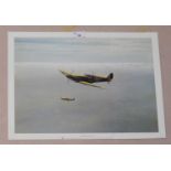 Gerald Coulson print of Spitfires together with 'Height of the Battle' print by Geoffrey Nutkins