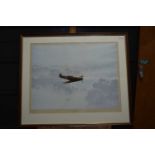 Gerald Coulson 'Solitude' Print of a spitfire. Artist signed to the mount with printers stamp for