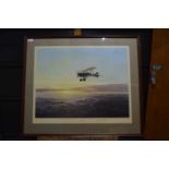 Gerald Coulson 'The Lonely Sky' print of SE5a on dawn patrol. artist signed to mount. Limited