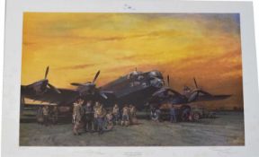 Terrance Cuneo coloured print 'The Last Halifax' limited edition number 233/850. Artist signed to