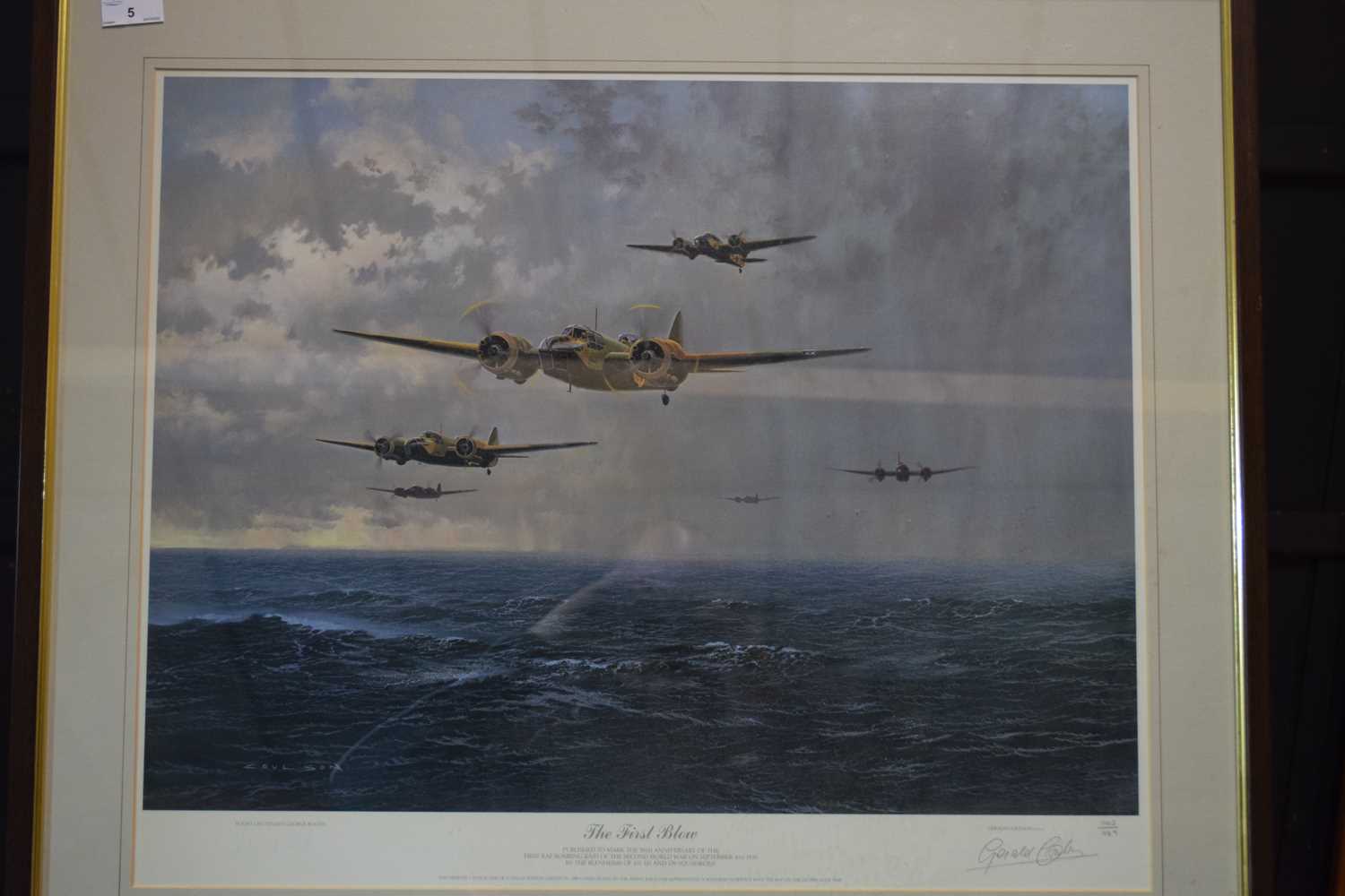 Gerald Coulson 'The First Blow' print of Blenheim Bombers published to mark the 50th anniversary - Image 2 of 3